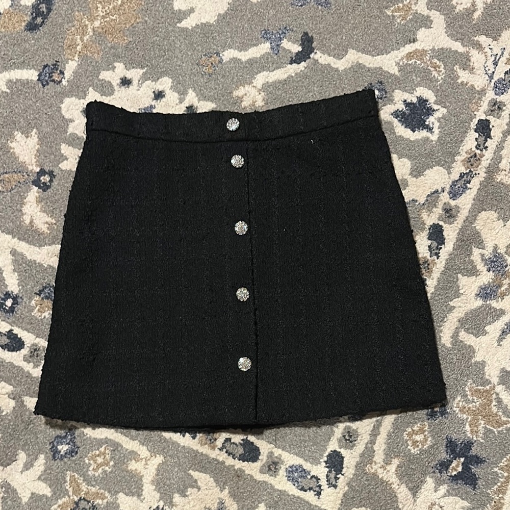 Elegant Black Button-Up Skirt